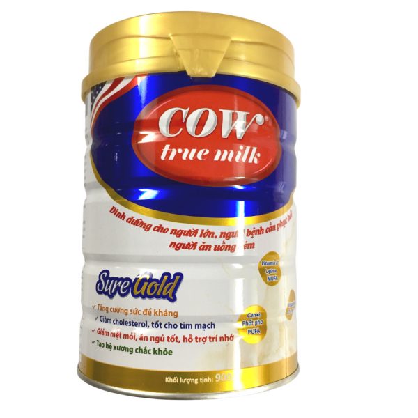 Sữa bột Cow true milk SURE GOLD hộp 900G cho người mới ốm dậy nhà thuốc medilive